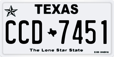 TX license plate CCD7451