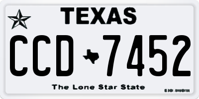 TX license plate CCD7452