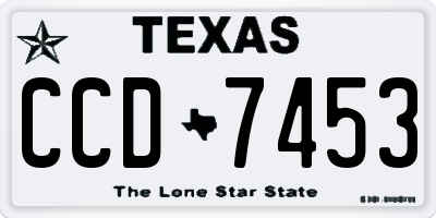 TX license plate CCD7453