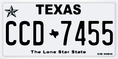 TX license plate CCD7455