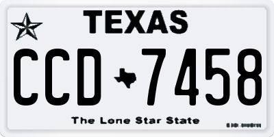 TX license plate CCD7458