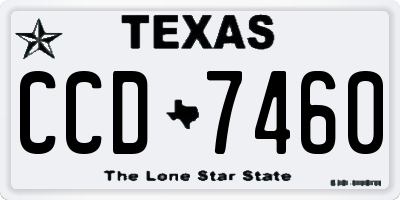 TX license plate CCD7460