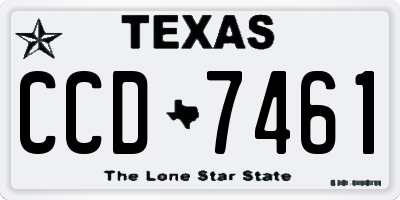 TX license plate CCD7461