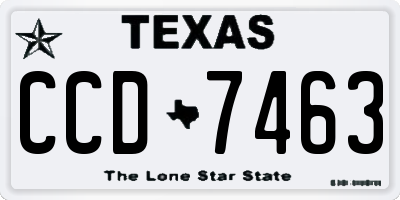 TX license plate CCD7463