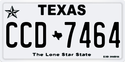 TX license plate CCD7464