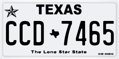 TX license plate CCD7465