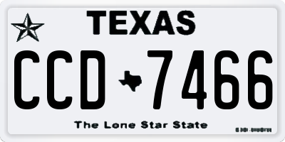 TX license plate CCD7466