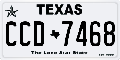 TX license plate CCD7468