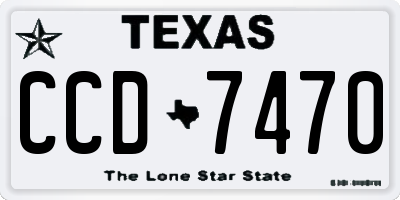 TX license plate CCD7470