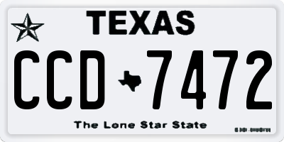 TX license plate CCD7472