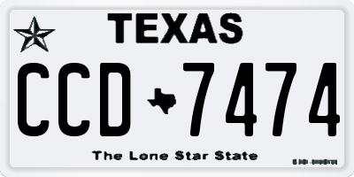 TX license plate CCD7474