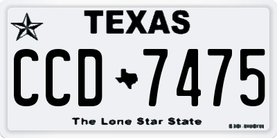 TX license plate CCD7475