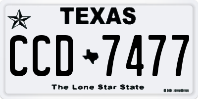 TX license plate CCD7477