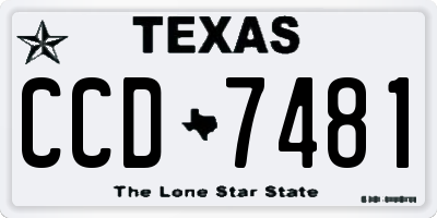 TX license plate CCD7481
