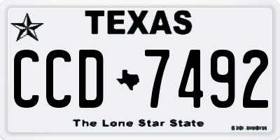 TX license plate CCD7492