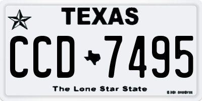 TX license plate CCD7495
