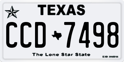 TX license plate CCD7498