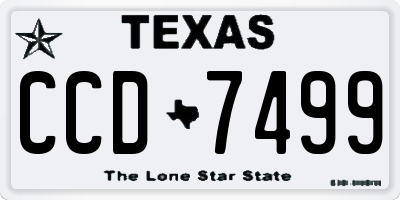 TX license plate CCD7499