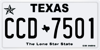 TX license plate CCD7501