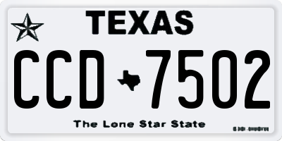 TX license plate CCD7502