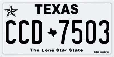 TX license plate CCD7503