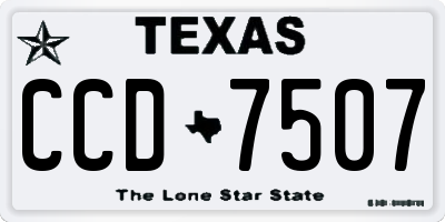 TX license plate CCD7507