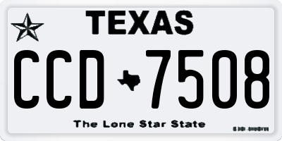 TX license plate CCD7508