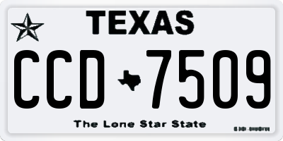 TX license plate CCD7509