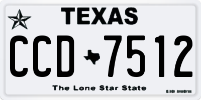 TX license plate CCD7512