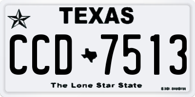 TX license plate CCD7513