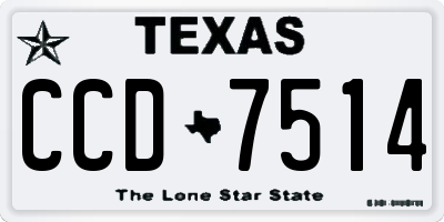 TX license plate CCD7514