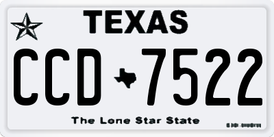 TX license plate CCD7522