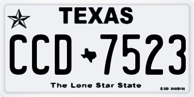 TX license plate CCD7523