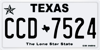 TX license plate CCD7524
