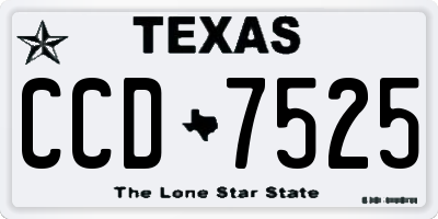 TX license plate CCD7525