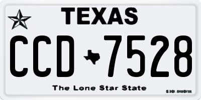 TX license plate CCD7528