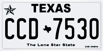 TX license plate CCD7530