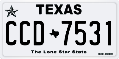 TX license plate CCD7531