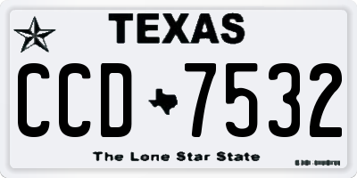 TX license plate CCD7532