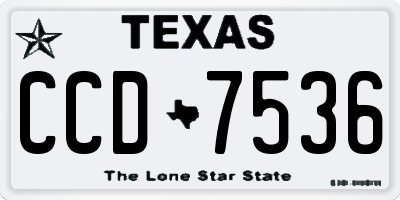 TX license plate CCD7536