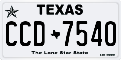 TX license plate CCD7540