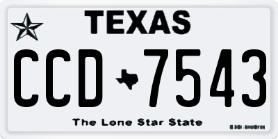 TX license plate CCD7543