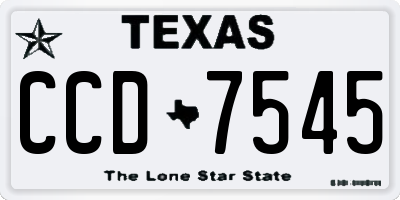 TX license plate CCD7545