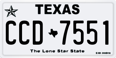 TX license plate CCD7551