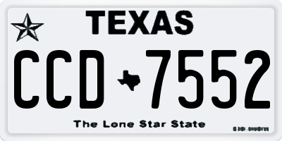 TX license plate CCD7552