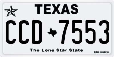 TX license plate CCD7553