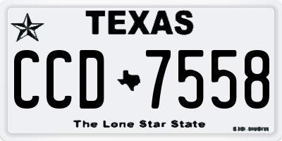 TX license plate CCD7558
