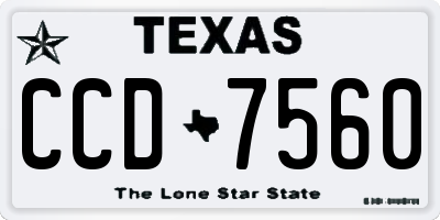 TX license plate CCD7560