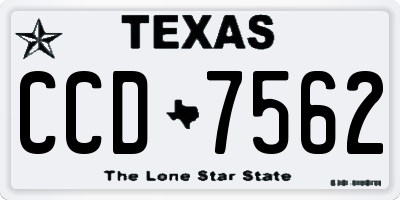 TX license plate CCD7562