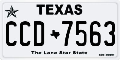 TX license plate CCD7563